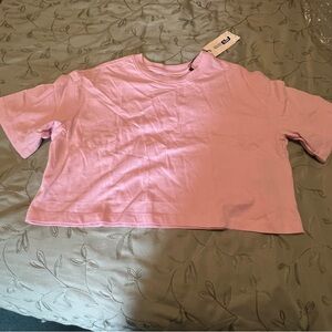 Zara Pink Boxy Crop T-Shirt